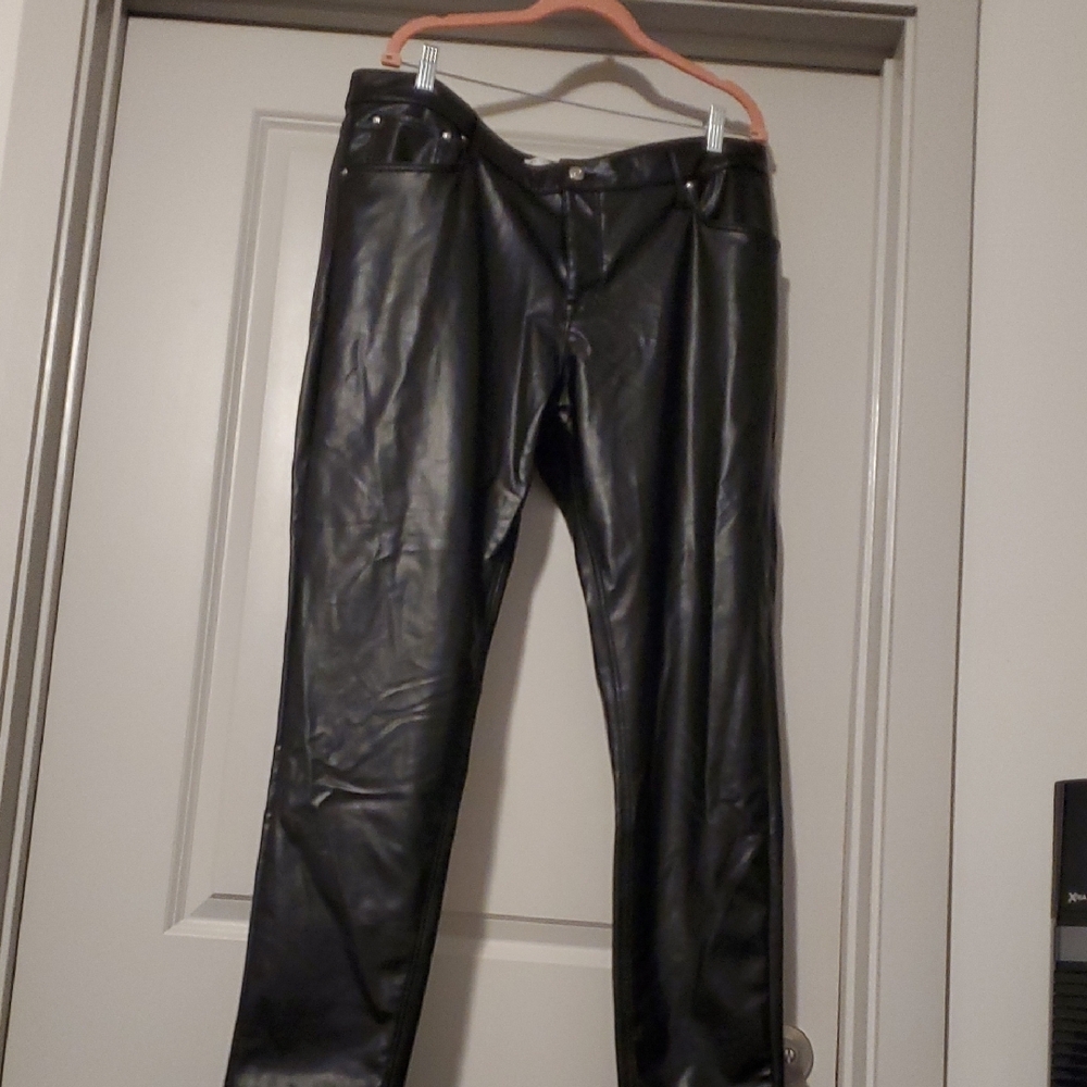 Asos Design Black Faux Leather Skinny Pants